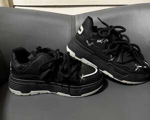 Women’s Safiya Chunky Black Rope Lace Platform Sneakers size 38 (7-7.5)